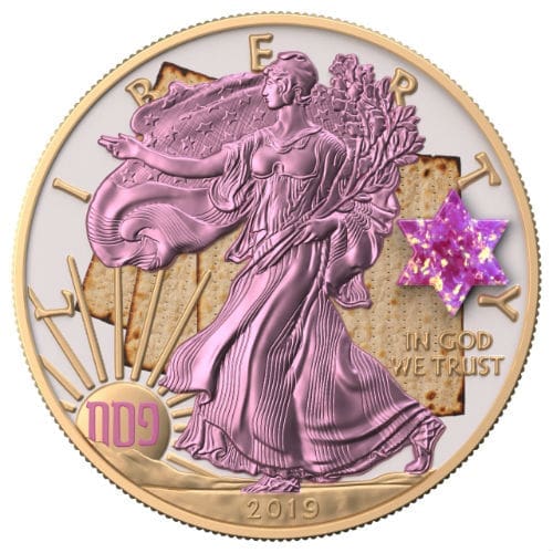 2019 $1 Silver Eagle Jewish Holidays Pesach 1oz Silver Coin