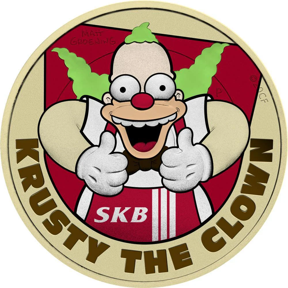 2020 $1 Krusty The Clown Springfield Krusty Burger 1oz Silver Coin