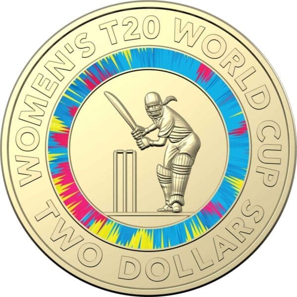 2020 $2 ICC Women's T20 World Cup Coloured UNC Coin