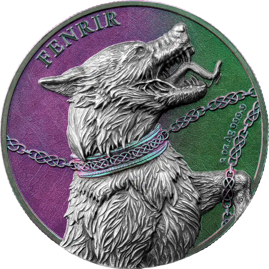 2022 Germania Beasts Fenrir Ultra High Relief 2oz Silver UV Coin