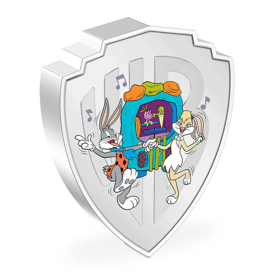 2023 $5 Warner Bros 100 Yrs Looney Tunes Mashup Flintstones 2oz Silver Coin