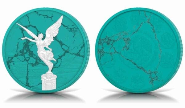 2024 Turquoise Marble Edition 1oz Silver Libertad Coloured Coin - Image 3