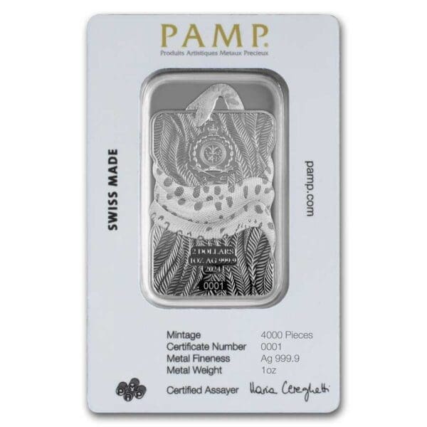 2024 $2 Nature's Grip Green Anaconda 1oz Silver Bar-Assay - Image 3