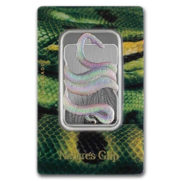 2024 $2 Nature's Grip Green Anaconda 1oz Silver Bar-Assay - Image 2