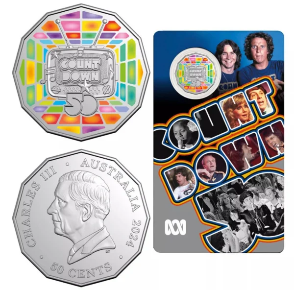 2024 50c Countdown 50th Anniversary Coloured Australian Coin