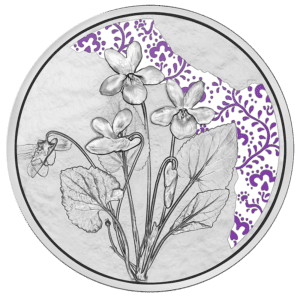 2024 €10 The Language of Flowers Series - Violet Silver Coin