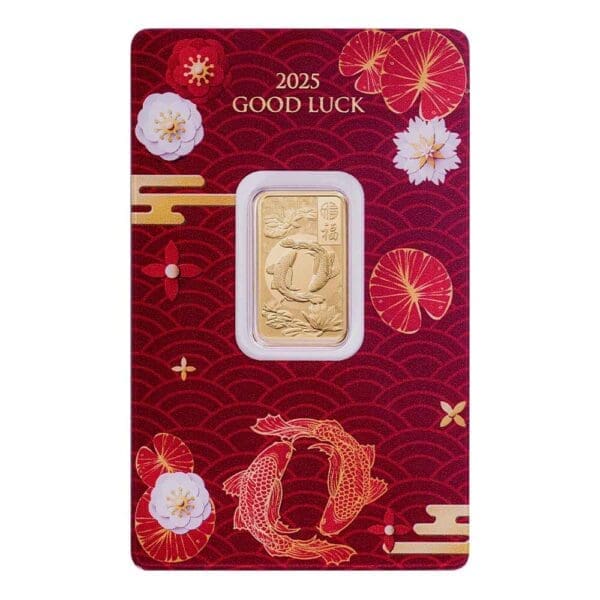 2025 Koi Fish Good Luck 5g 999.9 Pure Fine Gold Minted Bar