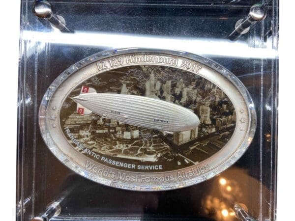 2017 Famous Airships. LZ 129 Hindenburg Silver Plated Zinc Coin - Image 4