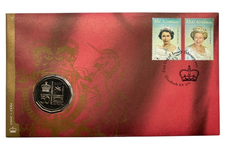 2002 50c QEII Accession Golden Jubilee PNC
