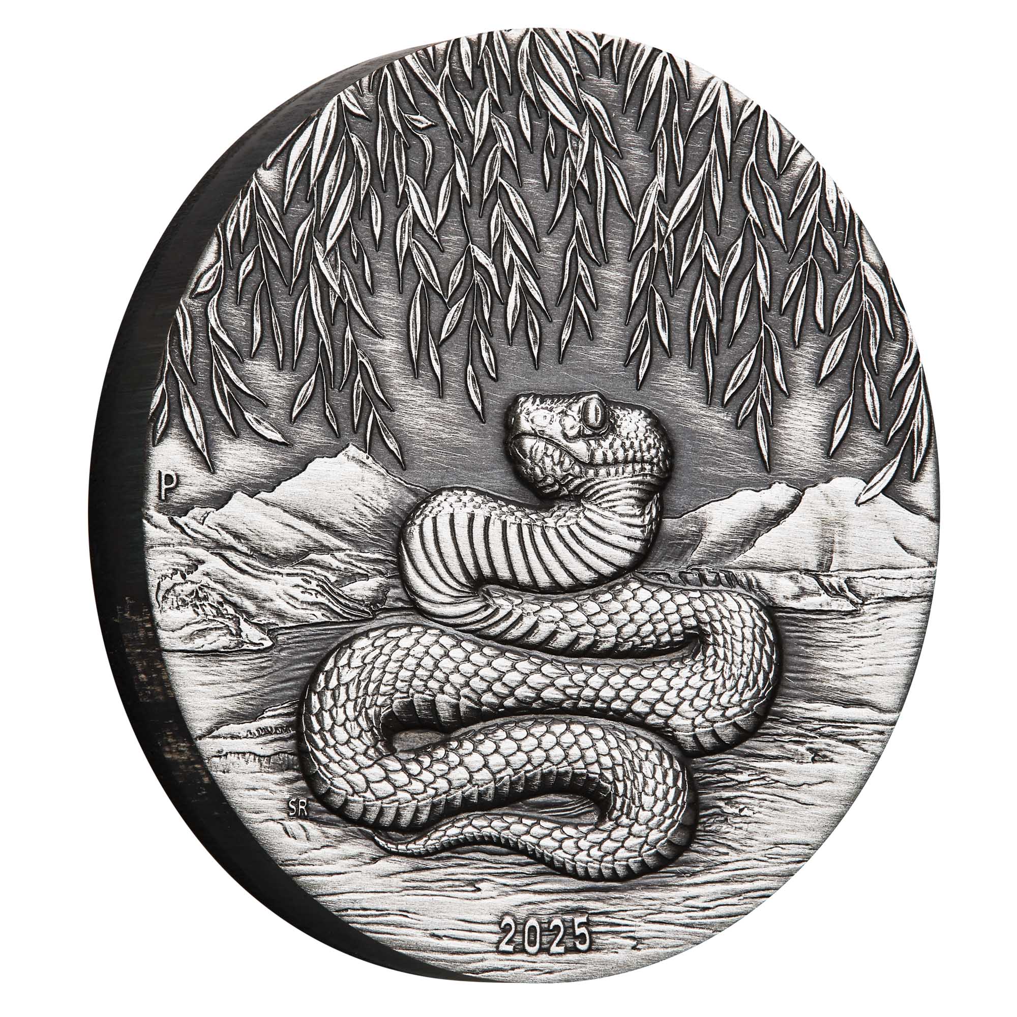2025 $2 Year of the Snake Australian Lunar Series III 2oz Silver Antiqued Coin