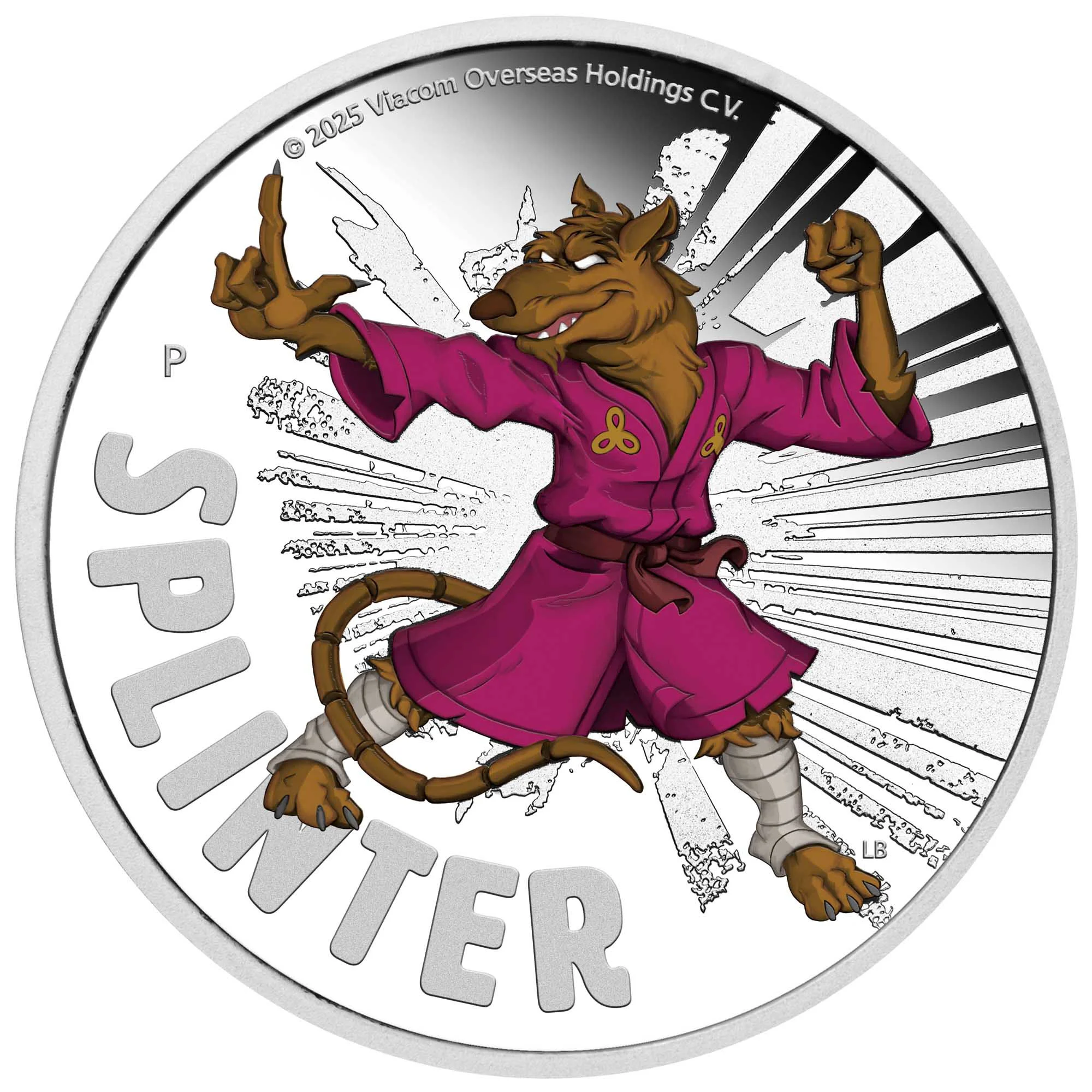 2025 Teenage Mutant Ninja Turtles - Splinter 1oz Silver Proof Coloured Coin