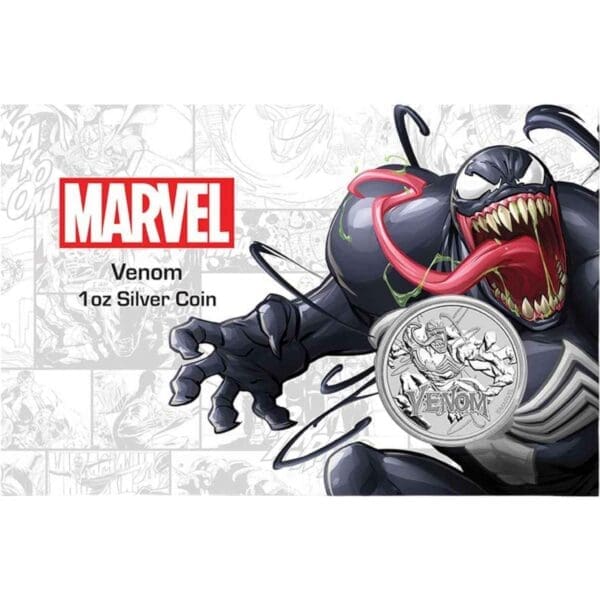 2020 $1 Venom™ Marvel Series Tuvalu 1oz Silver BU Carded Coin
