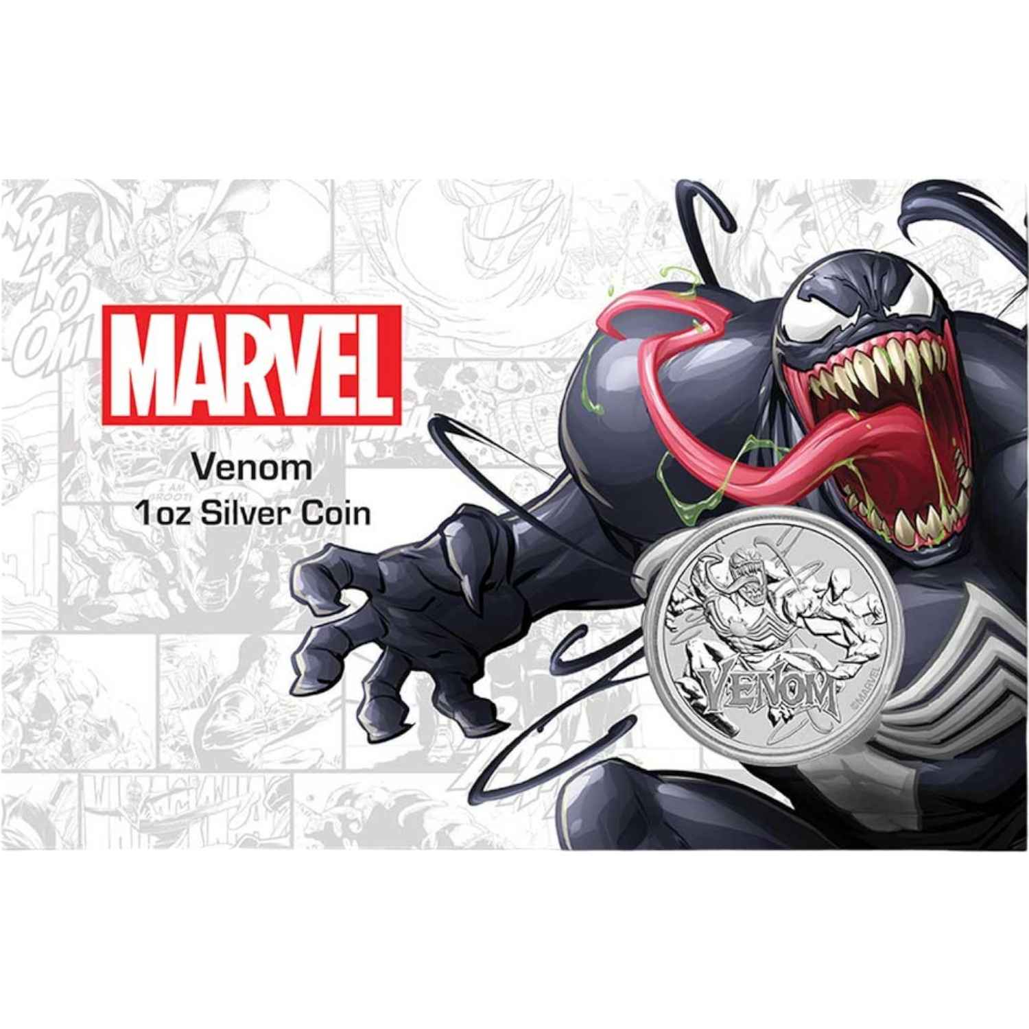 2020 $1 Venom™ Marvel Series Tuvalu 1oz Silver BU Carded Coin