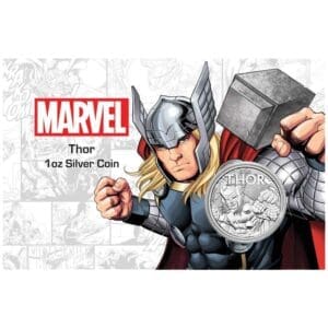2018 $1 Thor™ Marvel Series Tuvalu 1oz Silver BU Carded Coin