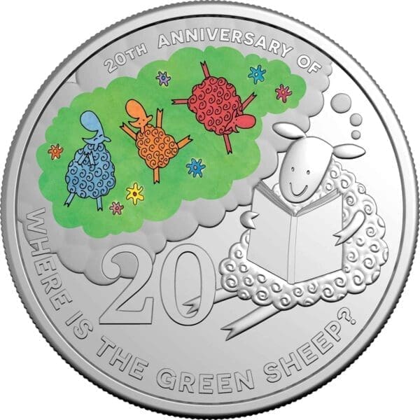 2024 20c Where's the Green Sheep 20th Anniversary Coloured Coin - Image 2