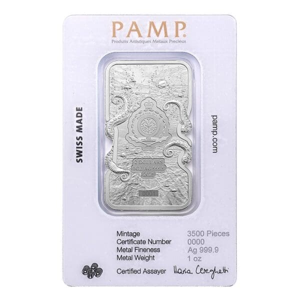 2025 $2 Nature’s Grip Giant Octopus 1oz Silver Bar In Assay Card - Image 5