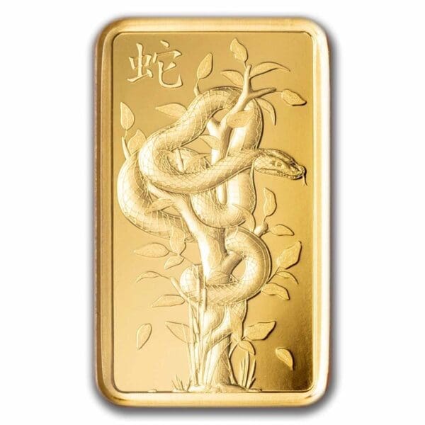 5g Lunar White Snake 999.9 Pure Gold PAMP Bar in Assay Card - Image 3