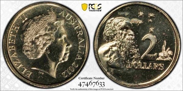 MS67 2012 $2 Aboriginal Elder Australian Coin