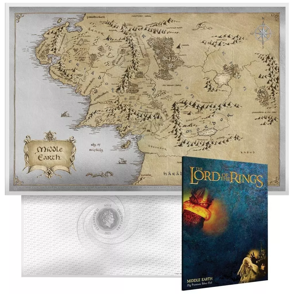 The Lord Of The Rings - Middle Earth 35g Premium Silver Foil - Cracked Case