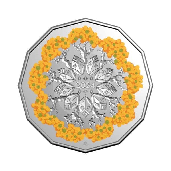 1 x 2024 50c Festive Florals Christmas Decorative Carded Coin - Image 7