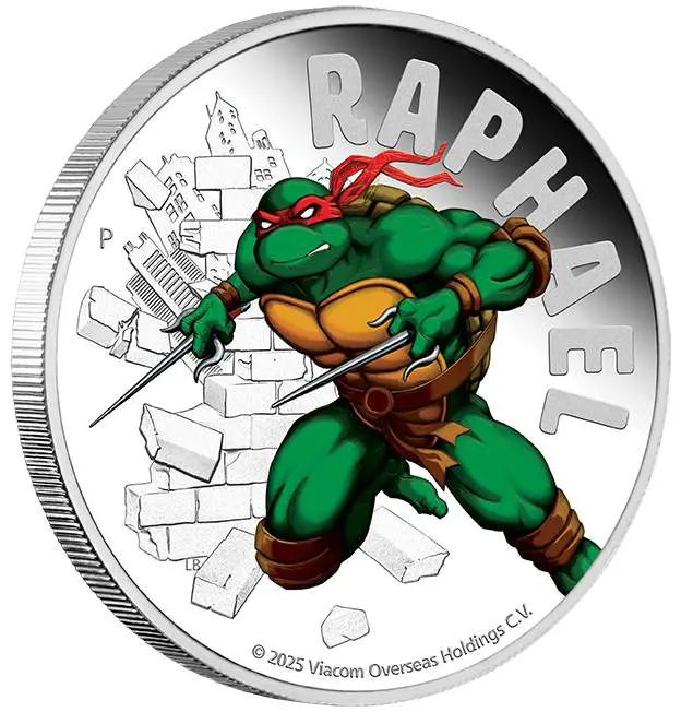 2025 $1 Raphael TMNT 1oz Silver Proof Coloured Coin