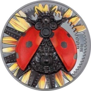 2021 2000₮ Clockwork Evolution Mechanical Ladybug 3oz Silver Proof Coin