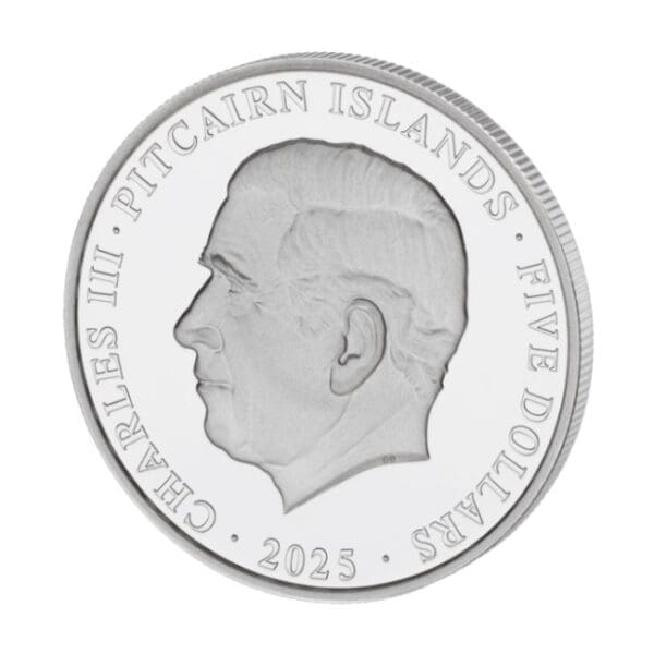 2025 $5 Marine Life Flame Angel Fish 1oz Silver BU Coin - Image 2
