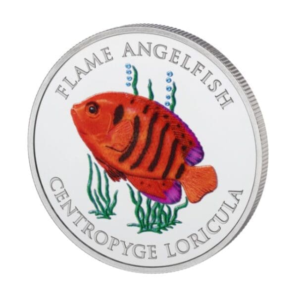 2025 $5 Marine Life Flame Angel Fish 1oz Silver BU Coin