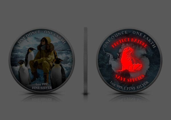 2022 Fiji 1oz Silver Coloured Earth Series – Antarctica - Image 6