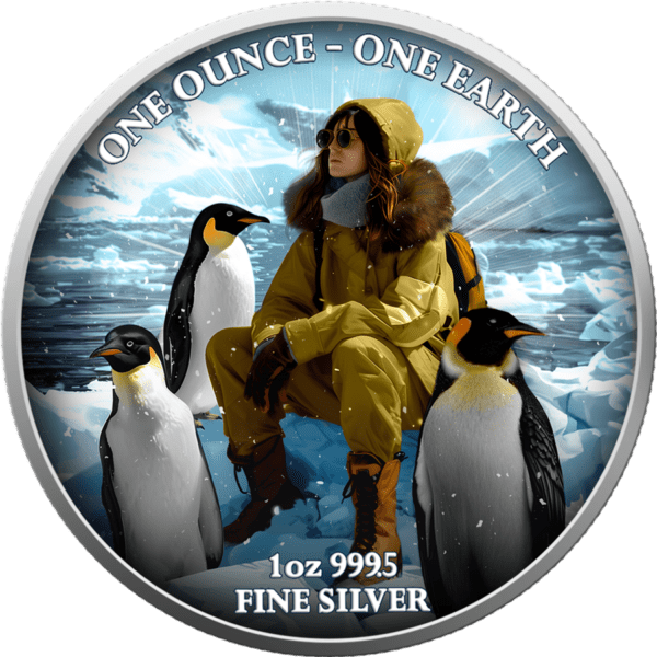 2022 Fiji 1oz Silver Coloured Earth Series – Antarctica