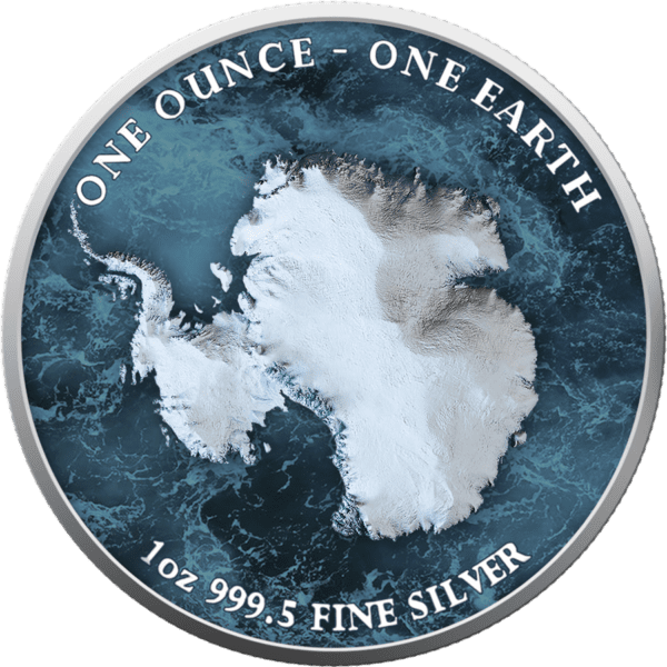 2022 Fiji 1oz Silver Coloured Earth Series – Antarctica - Image 2