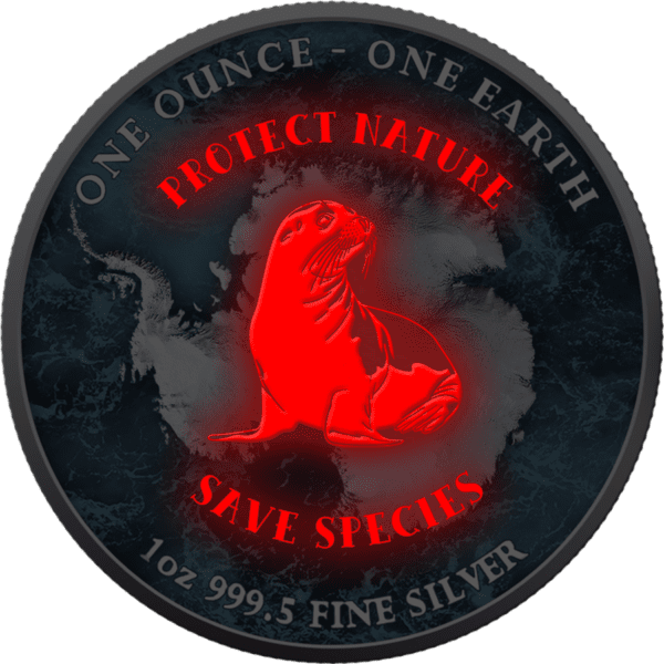 2022 Fiji 1oz Silver Coloured Earth Series – Antarctica - Image 3