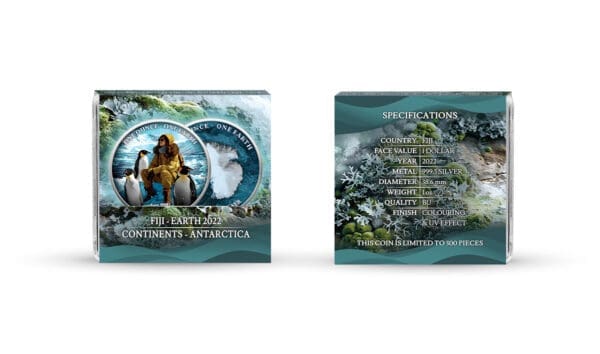 2022 Fiji 1oz Silver Coloured Earth Series – Antarctica - Image 5
