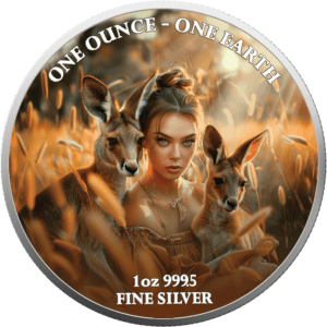 2022 Fiji 1oz Silver Coloured Earth Series - Australia