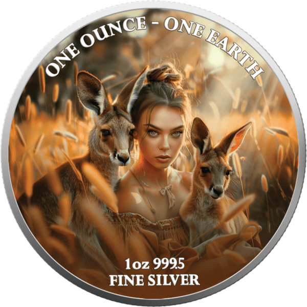 2022 Fiji 1oz Silver Coloured Earth Series - Australia