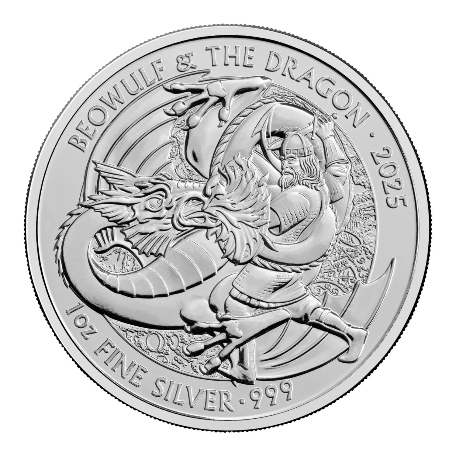 2025 £2 Myths & Legends- Beowulf & Dragon 1oz Silver Great Britain BU Coin