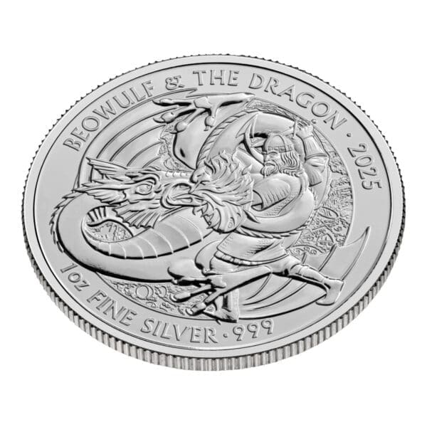 2025 £2 Myths & Legends- Beowulf & Dragon 1oz Silver Great Britain BU Coin - Image 3