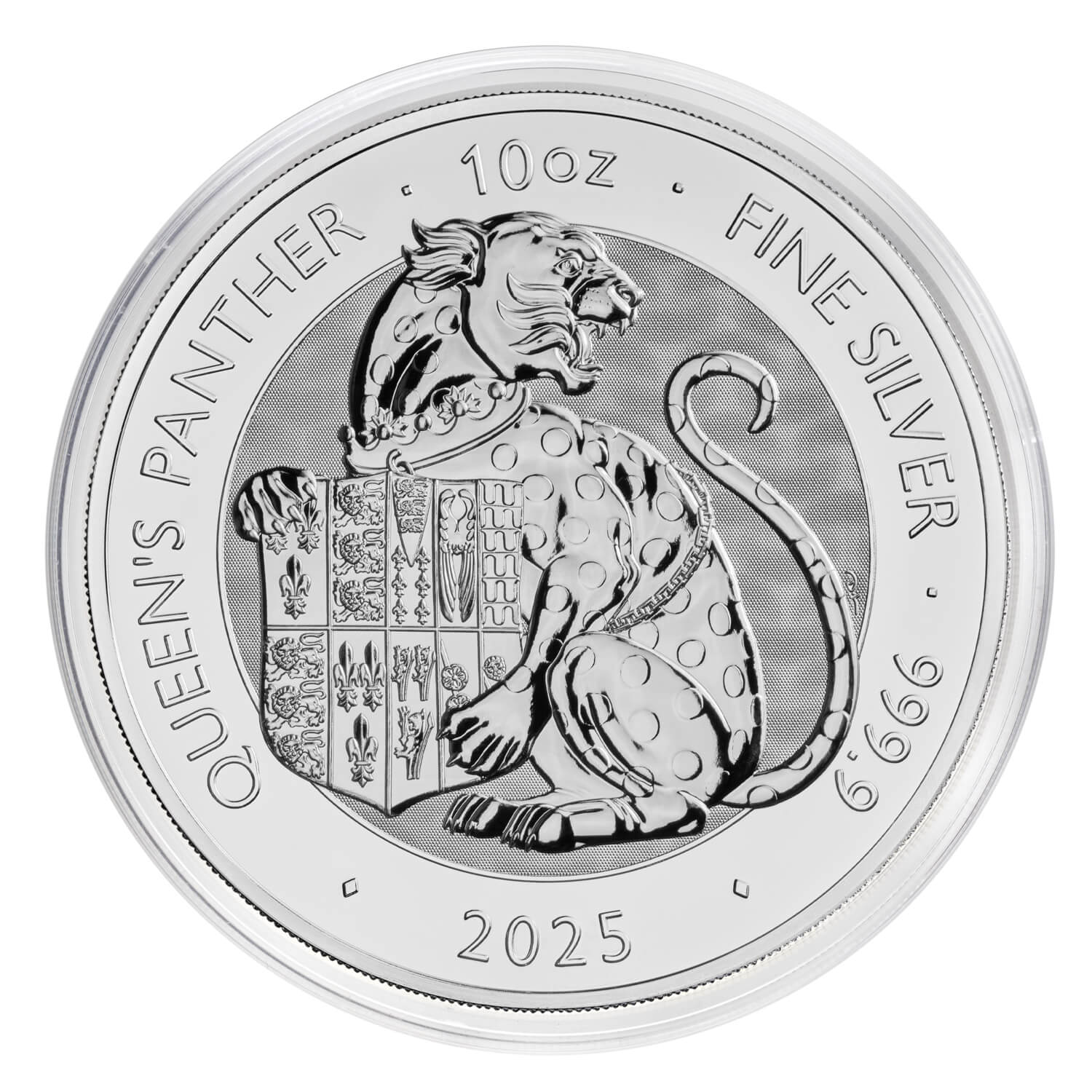 2025 £10 10oz Silver Panther - The Queen’s Beasts Tudor Bullion Round