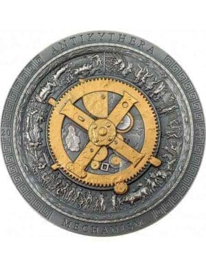 2023 $20 Antikythera Mechanism Archeology & Symbolism 3oz Antiqued Gilded Silver Coin