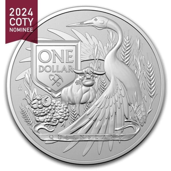 2023 Coat of Arms Queensland Australia .999 1oz Silver BU Coin