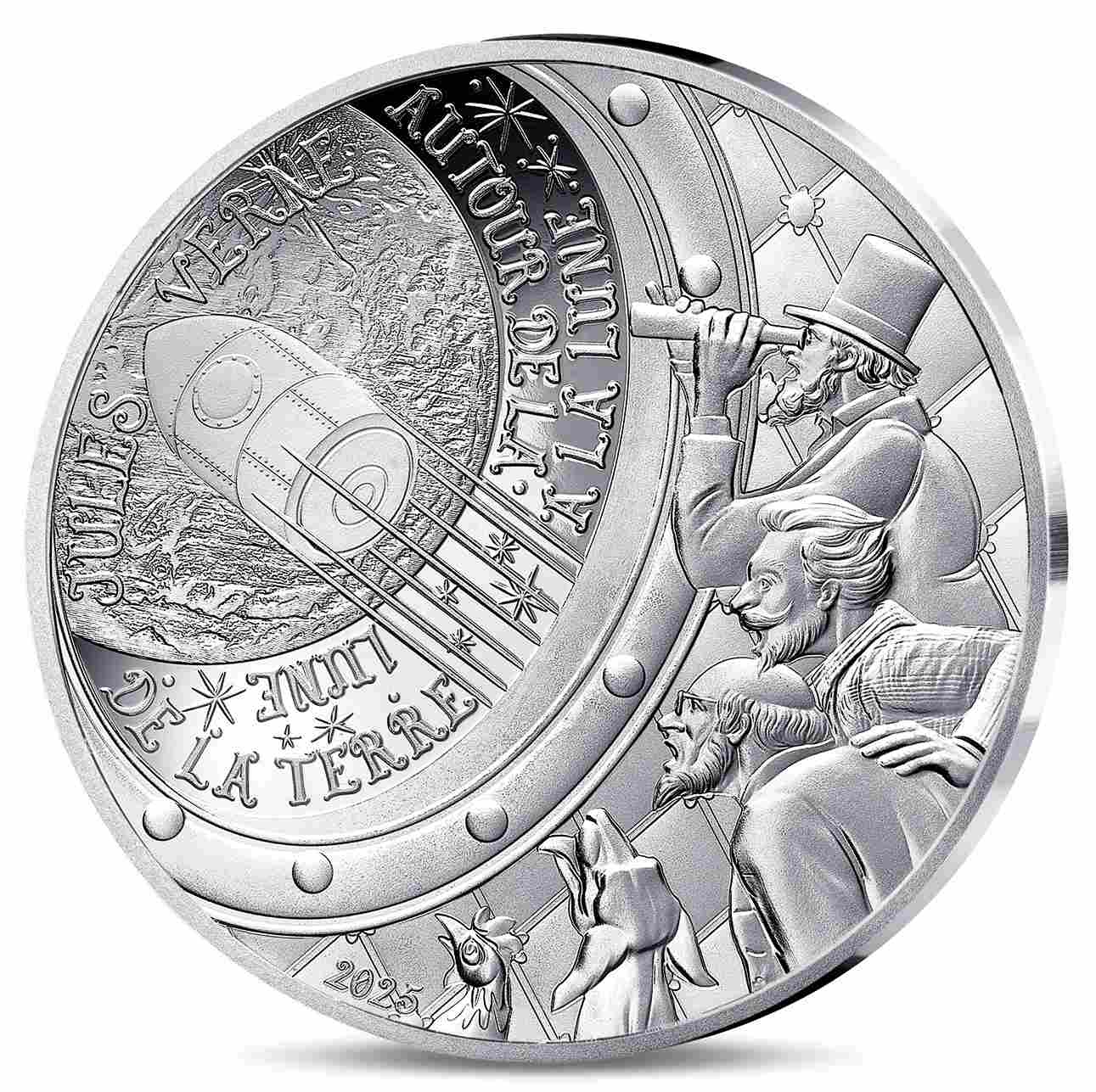 2025 Jules Verne From Earth to the Moon France 22.2g Silver Coin