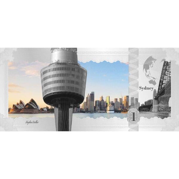 2017 $1 Skyline Dollar Sydney Cook Islands 5g Silver Note