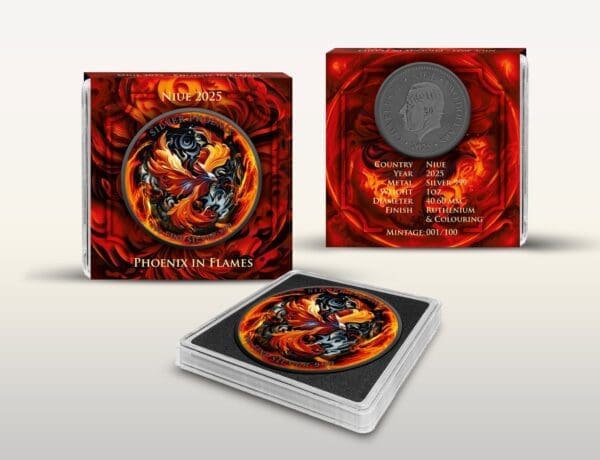2025 Niue Phoenix In Flames Edition 1oz Silver Coin - Image 2