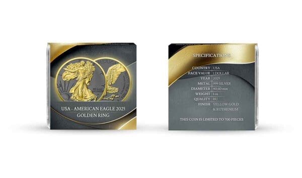 2025 U.S. Eagle Golden Ring Edition 1oz Silver Coin - Image 4