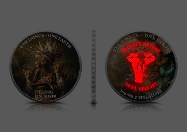 2022 Earth Africa - 1oz Silver Coloured Earth Series - Image 5