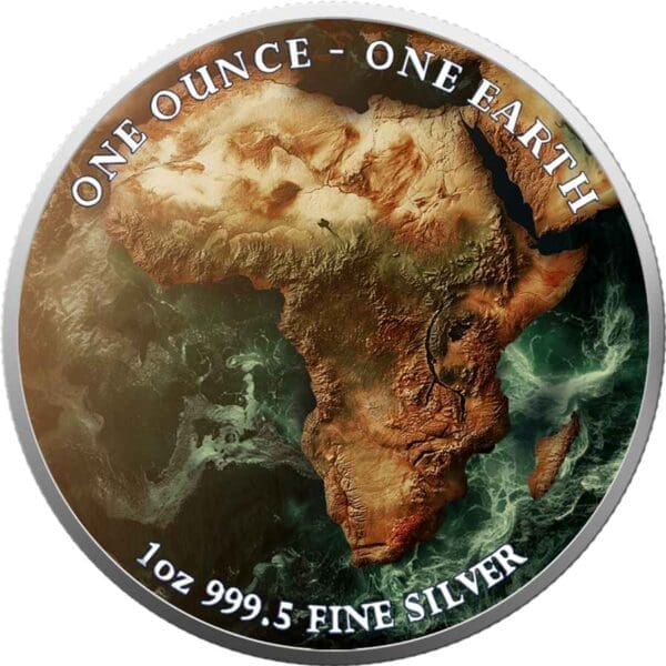 2022 Earth Africa - 1oz Silver Coloured Earth Series - Image 2