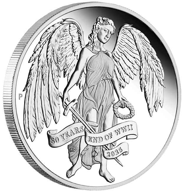 2025 80th Anniversary End of WWII Winged Victory 1oz Silver Proof Coin