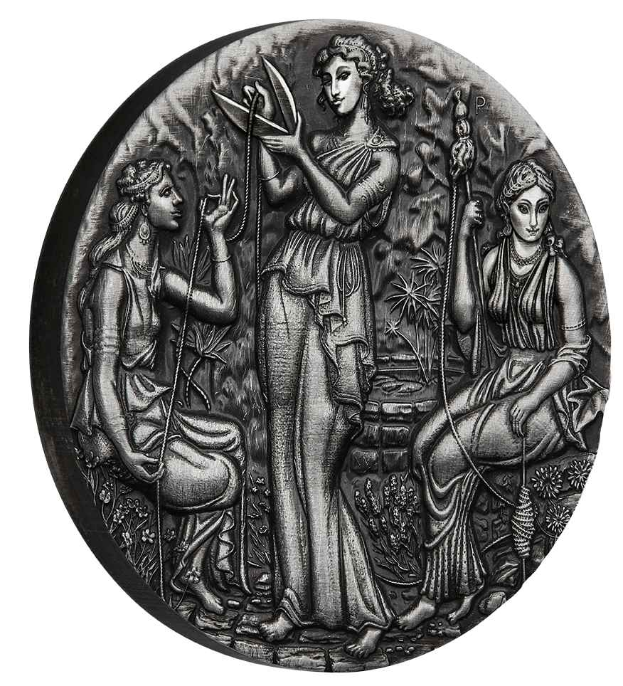 2025 The Fates - The Moirai 2oz Silver Antiqued Coin