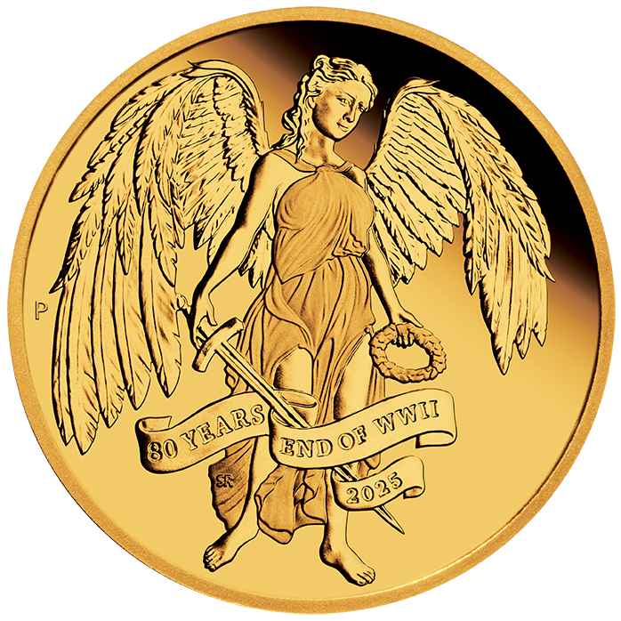 2025 $100 80th Anniversary End of WWII Winged Victory 1oz Gold Proof Coin