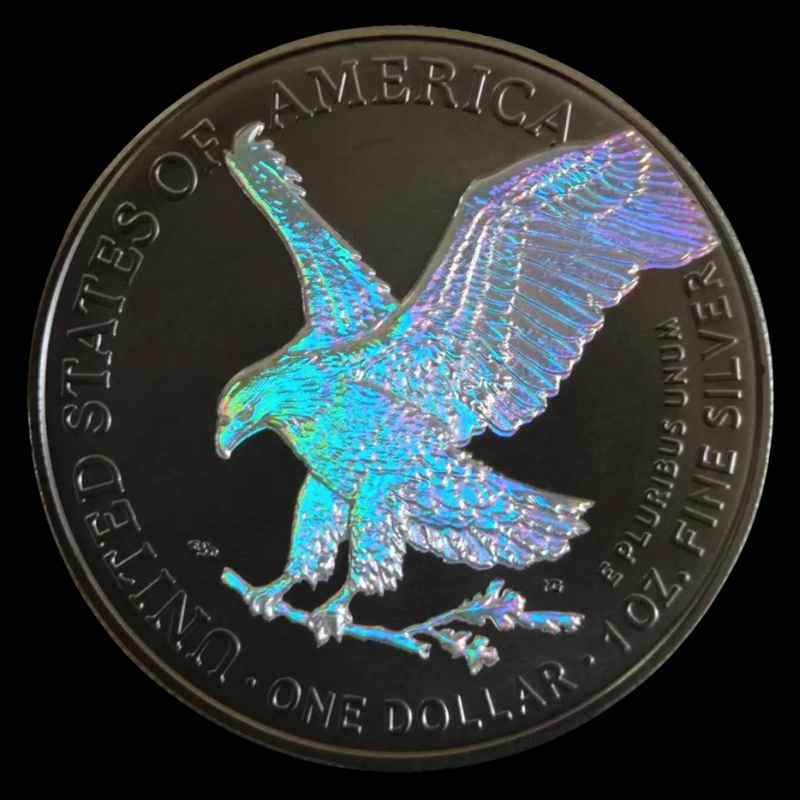 2024 Hologram American Eagle 1oz Silver Ruthenium Plated Coin